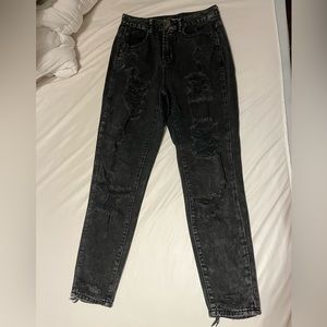 Fashion Nova Black Ripped Jeans